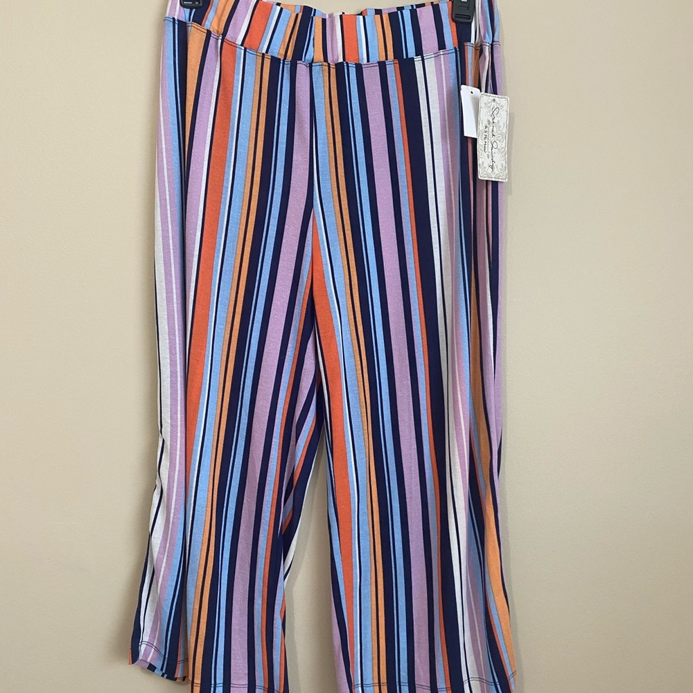 Women’s striped multi color flare leg pants